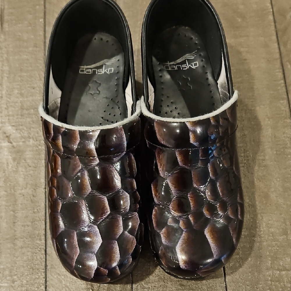 Dansko Shimmering Dark Clogs Size 38